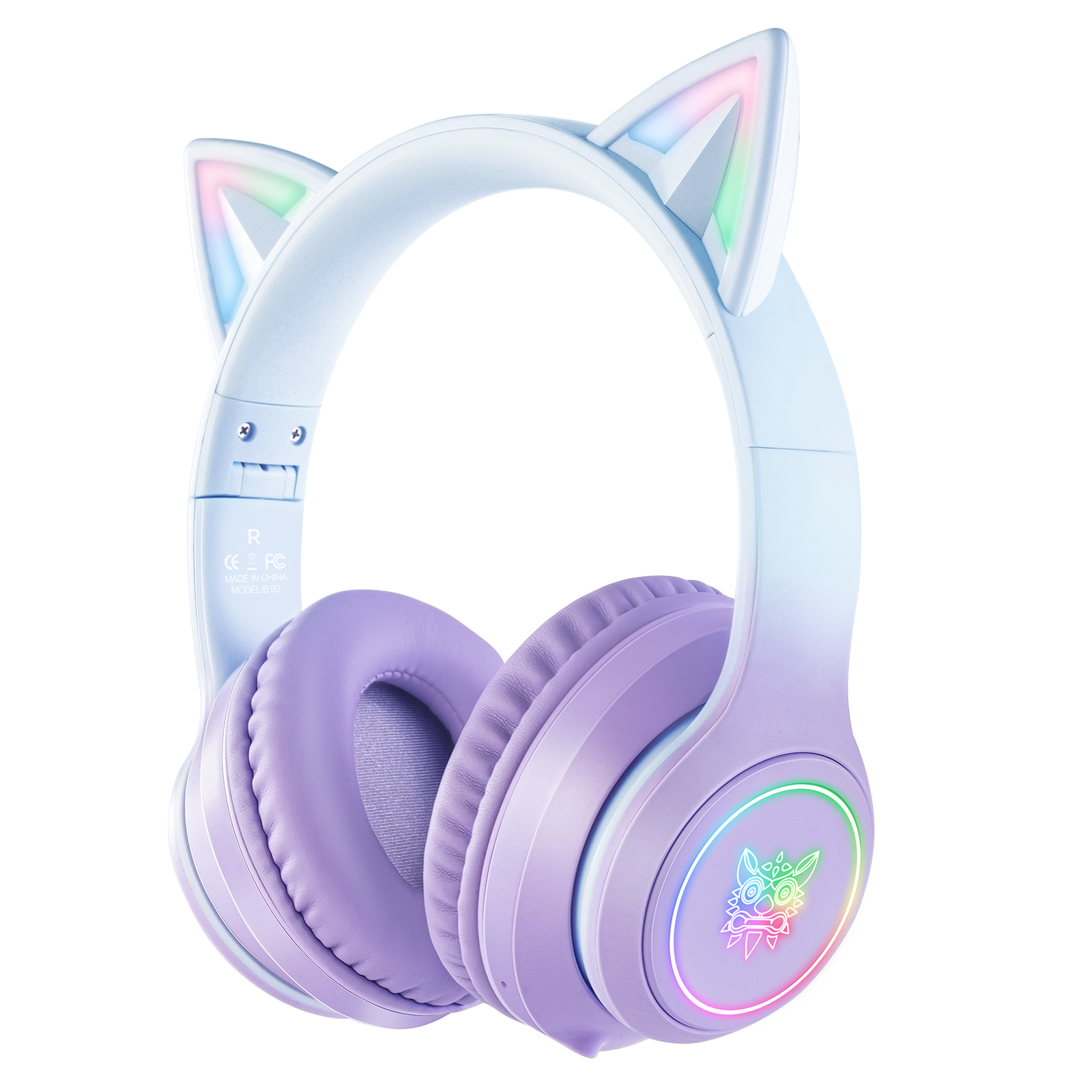 Tai nghe không dây Onikuma B90 có tai mèo - màu xanh tím
