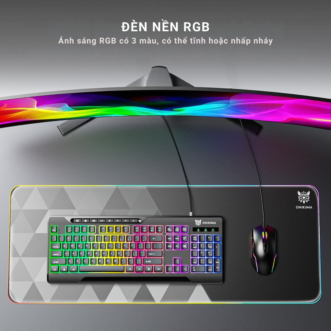 Bàn phím cơ Onikua G32 wired đèn nền RGB