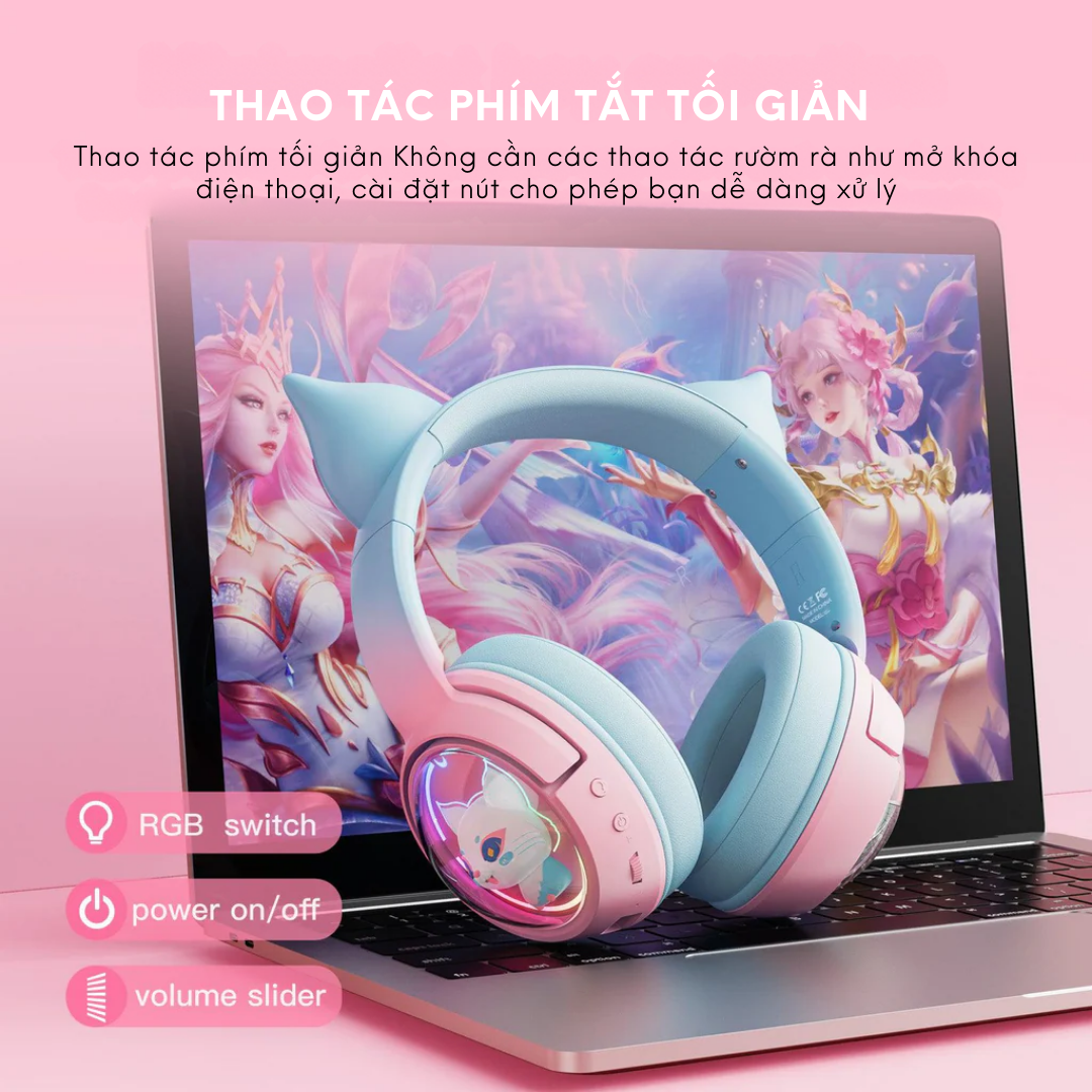 Tai nghe Onikuma B5 Gradient 2.4G phím tắt tối giản